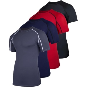 image:image4 Pack Mens Compression Shirts Short Sleeve Undershirts Base Layer Gym TeesSet D