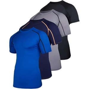 image:image4 Pack Mens Compression Shirts Short Sleeve Undershirts Base Layer Gym TeesSet F