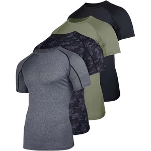 image:image4 Pack Mens Compression Shirts Short Sleeve Undershirts Base Layer Gym TeesSet H