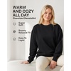 image:image3 Pack Womens Fleece Oversized Baggy Crewneck Sweatshirt Pullover SweaterSolid Black  Solid Cashmere Rose  Grey Heather