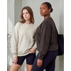 image:image3 Pack Womens Fleece Oversized Baggy Crewneck Sweatshirt Pullover SweaterSolid Black  Solid Chocolate Torte  Solid Moonbeam