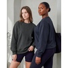 image:image3 Pack Womens Fleece Oversized Baggy Crewneck Sweatshirt Pullover SweaterSolid Black  Solid Navy Blazer  Charcoal Heather
