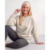 image:image3 Pack Womens Fleece Oversized Baggy Crewneck Sweatshirt Pullover SweaterSolid Black  Solid Navy Blazer  Charcoal Heather