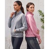 image:imageReal Essentials Ladies LS Fleece Half Zip Pullover SweatshirtGrey Heather  Solid Cashmere Rose