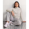 image:imageReal Essentials Ladies LS Fleece Half Zip Pullover SweatshirtSolid Black  Charcoal Heather