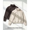 image:imageReal Essentials Ladies LS Fleece Half Zip Pullover SweatshirtSolid Black  Grey Heather
