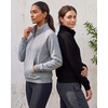 image:imageReal Essentials Ladies LS Fleece Half Zip Pullover SweatshirtSolid Black  Grey Heather