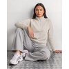 image:imageReal Essentials Ladies LS Fleece Half Zip Pullover SweatshirtSolid Chocolate Torte  Solid Moonbeam