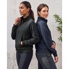 image:imageReal Essentials Ladies LS Fleece Half Zip Pullover SweatshirtSolid Navy Blazer  Charcoal Heather