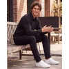 image:image2 Pack Mens Fleece Quarter Zip Sweatshirt Sweater Collared Long Sleeve TopSolid Black  Solid Black