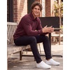 image:image2 Pack Mens Fleece Quarter Zip Sweatshirt Sweater Collared Long Sleeve TopSolid Burgundy  Grey Heather