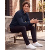image:image2 Pack Mens Fleece Quarter Zip Sweatshirt Sweater Collared Long Sleeve TopSolid Navy Blazer  Solid Vintage Indigo