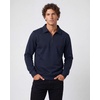 image:image2 Pack Mens Fleece Quarter Zip Sweatshirt Sweater Collared Long Sleeve TopSolid Navy Blazer  Solid Vintage Indigo