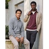 image:image2 Pack Mens Fleece Sweatshirt Sweater Half Zip Pullover Long Sleeve CasualSolid Burgundy  Grey Heather