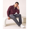 image:image2 Pack Mens Fleece Sweatshirt Sweater Half Zip Pullover Long Sleeve CasualSolid Burgundy  Grey Heather