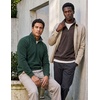 image:image2 Pack Mens Fleece Sweatshirt Sweater Half Zip Pullover Long Sleeve CasualSolid Chocolate Torte  Solid Pine Grove