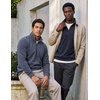 image:image2 Pack Mens Fleece Sweatshirt Sweater Half Zip Pullover Long Sleeve CasualSolid Navy Blazer  Solid Vintage Indigo