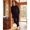 image:image3 Pack Mens Fleece Henley Shirts Long Sleeve Sweatshirt Sweater AthleticSolid Black  Solid Black  Solid Black