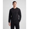 image:image3 Pack Mens Fleece Henley Shirts Long Sleeve Sweatshirt Sweater AthleticSolid Black  Solid Black  Solid Black