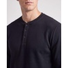 image:image3 Pack Mens Fleece Henley Shirts Long Sleeve Sweatshirt Sweater AthleticSolid Black  Solid Black  Solid Black