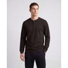 image:image3 Pack Mens Fleece Henley Shirts Long Sleeve Sweatshirt Sweater AthleticSolid Black  Solid Chocolate Torte  Solid Olive Night