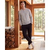 image:image3 Pack Mens Fleece Henley Shirts Long Sleeve Sweatshirt Sweater AthleticSolid Black  Solid Quiet Shade  Grey Heather