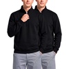 image:image2 Pack Mens Fleece Sweatshirt Sweater Half Zip Pullover Long Sleeve CasualSolid Black  Solid Black