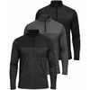 image:image3 Pack Mens Dry Fit Quarter Zip Long Sleeve Athletic Workout Golf ShirtsSet Q