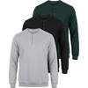 image:image3 Pack Mens Fleece Henley Shirts Long Sleeve Sweatshirt Sweater AthleticSolid Black  Solid Pine Grove  Solid Northern Droplet