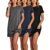 image:image3 Pack Womens Cotton Short Sleeve Nightgown Comfy Nightshirt SleepwearSet 10