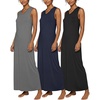 image:image3 Pack Womens Maxi Tank Sleeveless Long Nightgowns Nightshirt Sleep DressSet 9