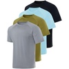 image:image4 Pack Mens Short Sleeve Rash Guard Swim Shirts Fishing Summer AthleticSet 1