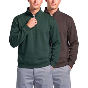 image:image2 Pack Mens Fleece Sweatshirt Sweater Half Zip Pullover Long Sleeve CasualSolid Chocolate Torte  Solid Pine Grove