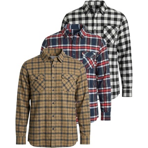 image:image3 Pack Mens Flannel Shirts Long Sleeve Button Up Plaid Down Casual WesternSet 2