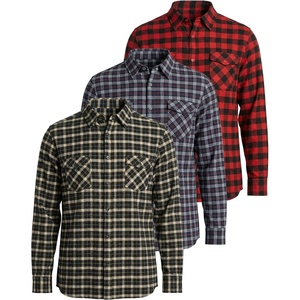 image:image3 Pack Mens Flannel Shirts Long Sleeve Button Up Plaid Down Casual WesternSet 3