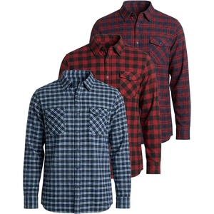 image:image3 Pack Mens Flannel Shirts Long Sleeve Button Up Plaid Down Casual WesternSet 5