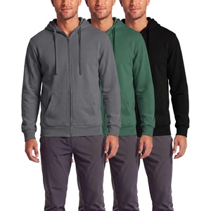 image:image3 Pack Mens Full Zip Up Hoodies Fleece Sweatshirts Jackets Workout ZipperBlack Solid  Hunter Green  Solid Quiet Shade