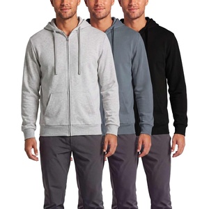 image:image3 Pack Mens Full Zip Up Hoodies Fleece Sweatshirts Jackets Workout ZipperBlack Solid  Solid Stormy Weather  Grey Heather