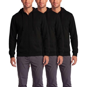 image:image3 Pack Mens Full Zip Up Hoodies Fleece Sweatshirts Jackets Workout ZipperSolid Black  Solid Black  Solid Black