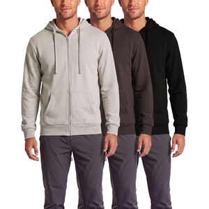 image:image3 Pack Mens Full Zip Up Hoodies Fleece Sweatshirts Jackets Workout ZipperSolid Black  Solid Choc Torte  Solid Moonbeam