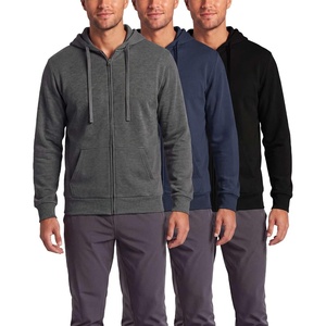 image:image3 Pack Mens Full Zip Up Hoodies Fleece Sweatshirts Jackets Workout ZipperSolid Black  Solid Navy Blazer  Charcoal Heather