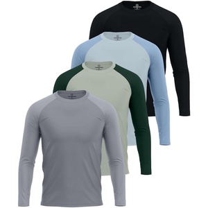 image:image4 Pack Mens Rash Guard Swim Shirts Long Sleeve UPF 50 Sun Protection WaterSet 7
