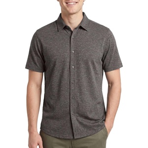 image:imageMens Cotton Short Sleeve Button Down Casual Work Shirt Button UpCharcoal Heather