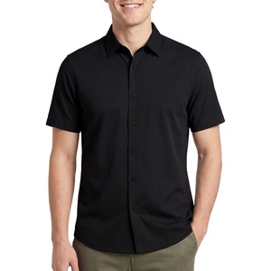 image:imageMens Cotton Short Sleeve Button Down Casual Work Shirt Button UpSolid Black