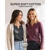 image:image3 Pack Womens Cotton Long Sleeve Tshirts Shirts Cute Tops Casual Work TeesSolid Black  Solid Burgundy  Charcoal Heather