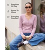 image:image3 Pack Womens Cotton V Neck Henley Shirts Long Sleeve Tops Casual Work TeesSolid Black  Solid Vintage Indigo  Solid Bright White