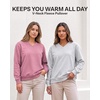 image:image3 Pack Womens Fleece V Neck Sweatshirt Pullover Sweaters Long Sleeve TopSolid Black  Solid Cashmere Rose  Grey Heather