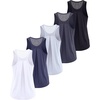 image:image5 Pack Womens Mesh Tank Tops Workout Racerback Loose Athletic Gym Yoga TopSet 10