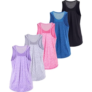 image:image5 Pack Womens Mesh Tank Tops Workout Racerback Loose Athletic Gym Yoga TopSet 3
