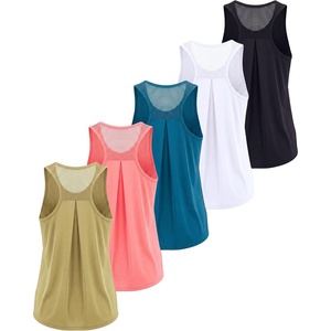 image:image5 Pack Womens Mesh Tank Tops Workout Racerback Loose Athletic Gym Yoga TopSet 7